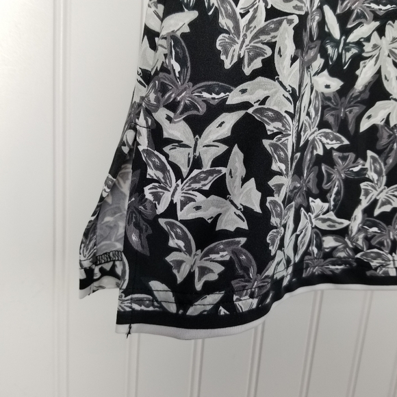 Golftini Women Fearless Skort Size Large Black Silver Print Butterfly Pickleball - Picture 6 of 11